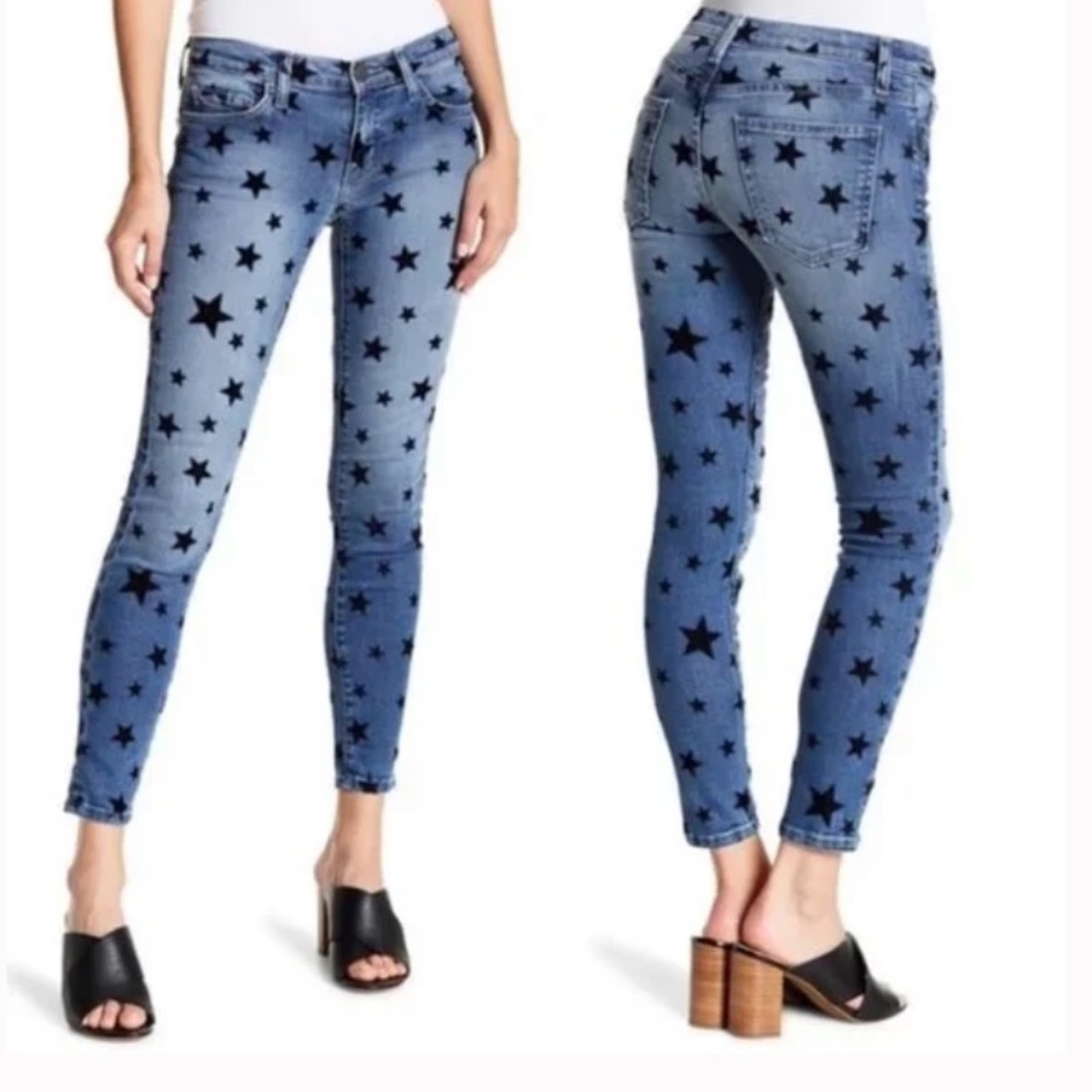 LAST CHANCE - DONATING! Current/Elliott Stiletto Skinny Flocked Star Jeans